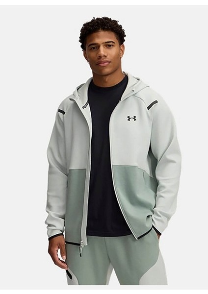 1389352-377 Ua Unstoppable Flc Fz H Yeşil Fitted Erkek Zip Ceket