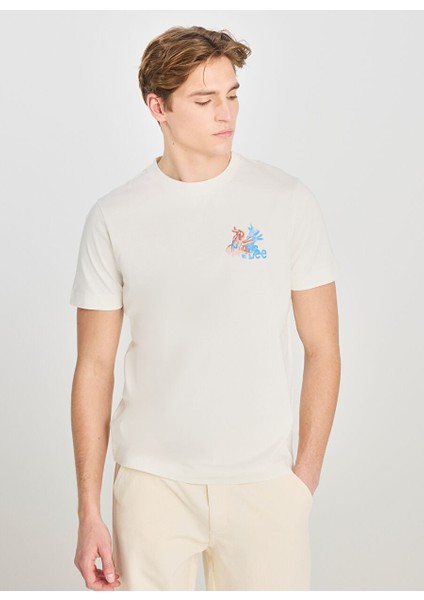 Ekru Erkek Regular Fit T-Shirt L2510324102 Regular Fit Grafik