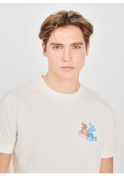 Ekru Erkek Regular Fit T-Shirt L2510324102 Regular Fit Grafik