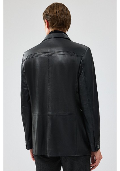 Kevin Erkek Siyah Blazer Deri Ceket 21WGD6405U4