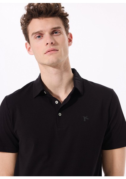 Siyah Erkek Polo Yaka Regular Fit Polo T-Shirt FC4SM-TST 0250