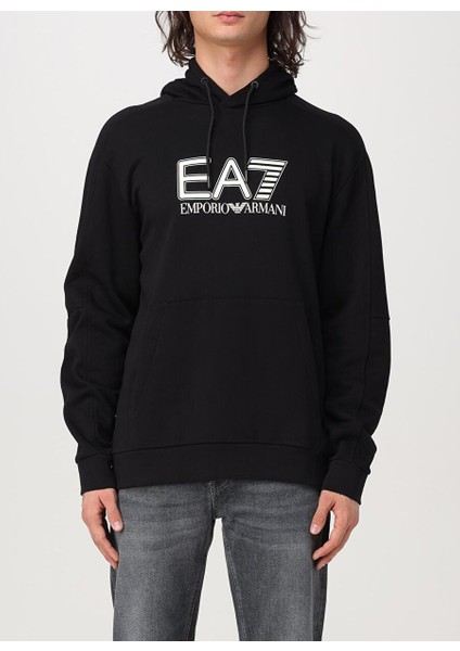 Siyah Erkek Kapüşon Slim Fit Sweatshirt 6DPM02PJVTZ