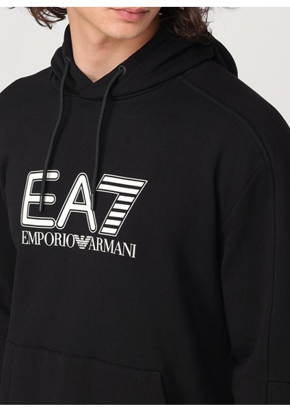Siyah Erkek Kapüşon Slim Fit Sweatshirt 6DPM02PJVTZ