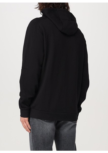 Siyah Erkek Kapüşon Slim Fit Sweatshirt 6DPM02PJVTZ