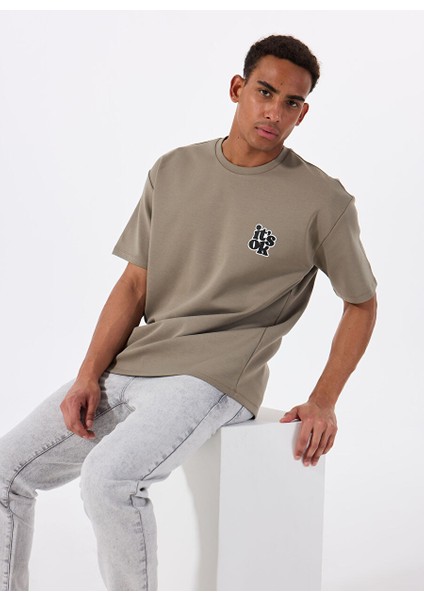 Gmg Fırenze Haki Erkek Oversize T-Shirt GU25MSS03016
