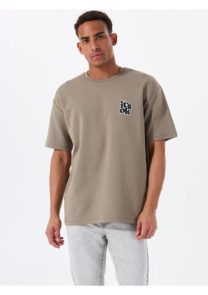 Gmg Fırenze Haki Erkek Oversize T-Shirt GU25MSS03016