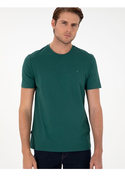 Koyu Yeşil Slim Fit Basic Tişört