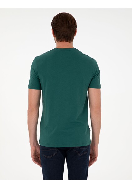 Koyu Yeşil Slim Fit Basic Tişört