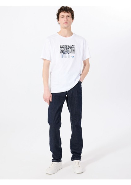 Beyaz Erkek Relaxed Baskılı T-Shirt M5SM-TST1289 fiyatları