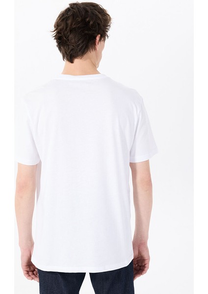 Beyaz Erkek Relaxed Baskılı T-Shirt M5SM-TST1289 indirimleri