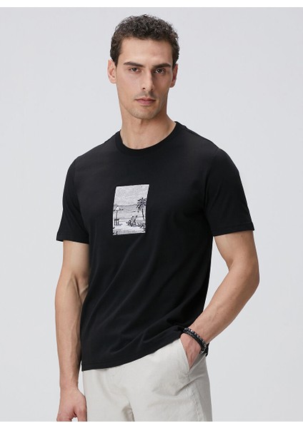 Siyah Erkek Slim Fit T-Shirt 1094090 fırsatları