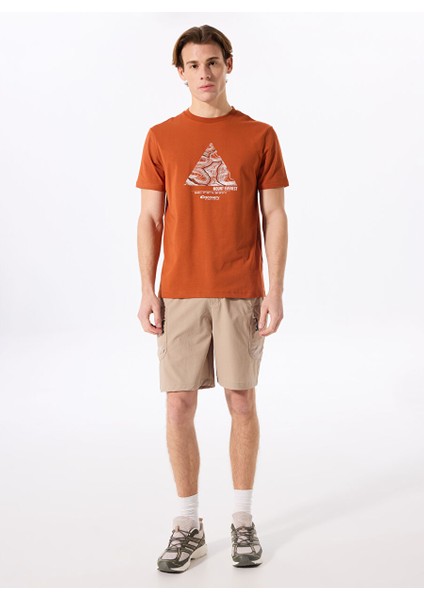 D5SM-TST3834 Turuncu Bisiklet Yaka Relaxed Fit Baskılı Erkek T-Shirt fiyatları