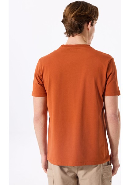 D5SM-TST3834 Turuncu Bisiklet Yaka Relaxed Fit Baskılı Erkek T-Shirt indirimleri