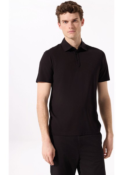 Siyah Erkek Basic Rayon Karışımlı Polo T-Shirt F5SM-TST 2040 modelleri