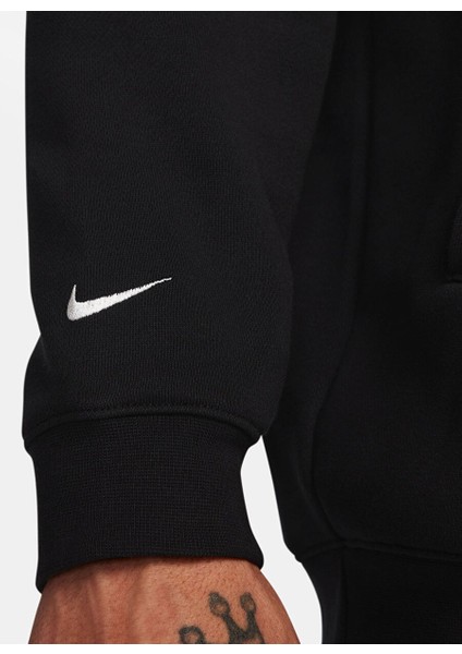 Siyah Kapüşon Yaka Erkek Sweatshirt FB7123-010 Lj M Nk Brsh Po Hoodıe modelleri