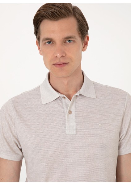 Bej Erkek Slim Fit Polo T-Shirt Vesp fiyatları