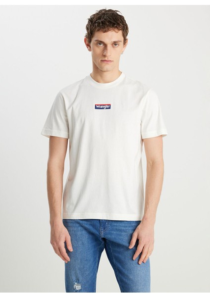 Ekru Erkek Regular Fit T-Shirt W2510527102 Regular Fit Small Logo