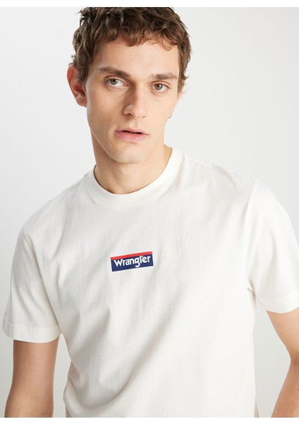 Ekru Erkek Regular Fit T-Shirt W2510527102 Regular Fit Small Logo