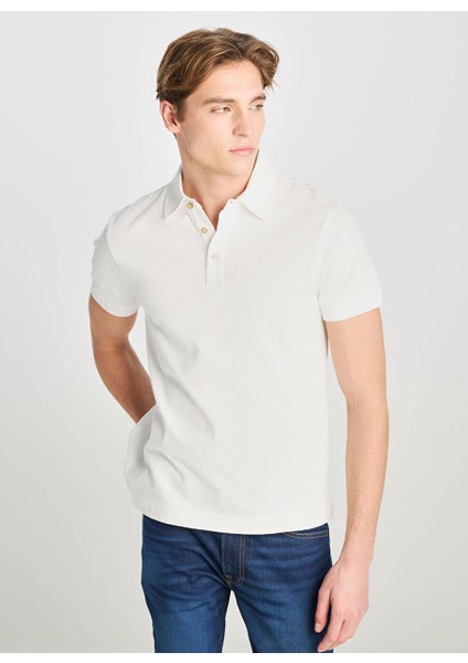 Ekru Erkek Regular Fit Polo T-Shirt L2510123104 Erkek Regular Fit Polo
