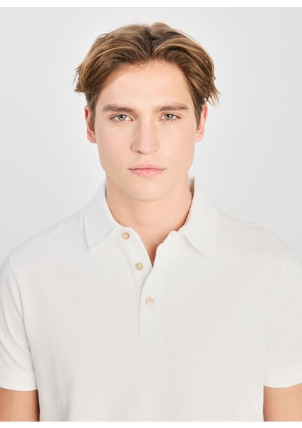 Ekru Erkek Regular Fit Polo T-Shirt L2510123104 Erkek Regular Fit Polo