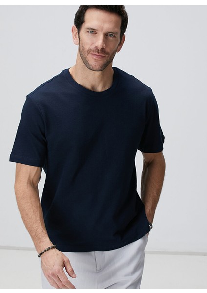 Lacivert Erkek Comfort Fit T-Shirt 1093863