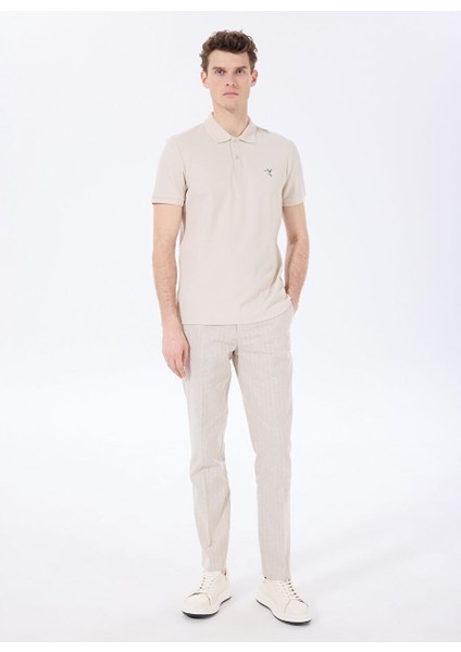 Bej Erkek Basic %100 Pamuk Kıvrılmaz Yaka Serin Tutma Özellikli Polo T-Shirt F5SM-TST 2779 fiyatları