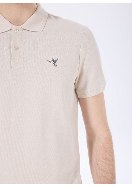 Bej Erkek Basic %100 Pamuk Kıvrılmaz Yaka Serin Tutma Özellikli Polo T-Shirt F5SM-TST 2779 fırsatları