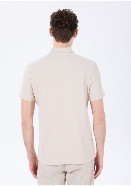 Bej Erkek Basic %100 Pamuk Kıvrılmaz Yaka Serin Tutma Özellikli Polo T-Shirt F5SM-TST 2779 indirimleri