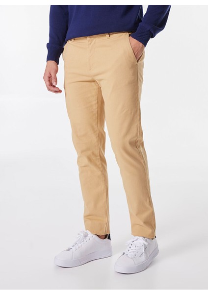 Bej Erkek Basic Düz Chino Pantolon MML4WM-PNT9515