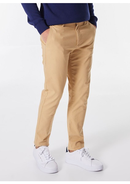 Bej Erkek Basic Düz Chino Pantolon MML4WM-PNT9515
