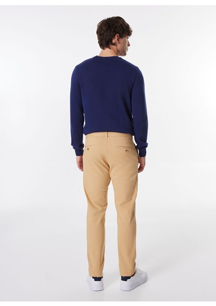 Bej Erkek Basic Düz Chino Pantolon MML4WM-PNT9515