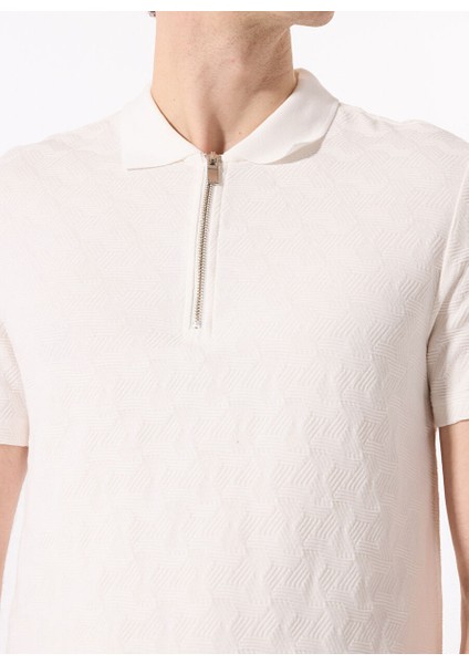 Kırık Beyaz Erkek Basic %100 Pamuk Merserize Kumaş Polo T-Shirt F5SM-TST 2734 fırsatları