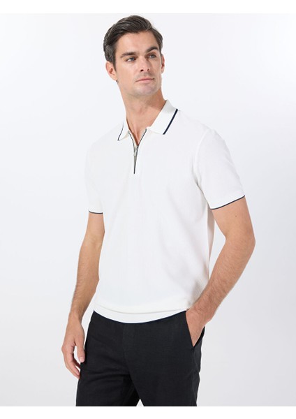 Beyaz Erkek Polo Yaka Basic Rayon Karışımlı Kazak F5SM-KZK 2079 modelleri