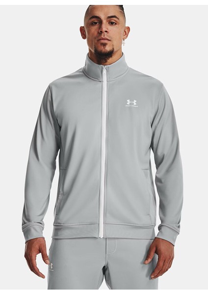 Gri Erkek Fermuarlı Normal Düz Zip Ceket 1329293-011 Sportstyle Trıcot Jacke