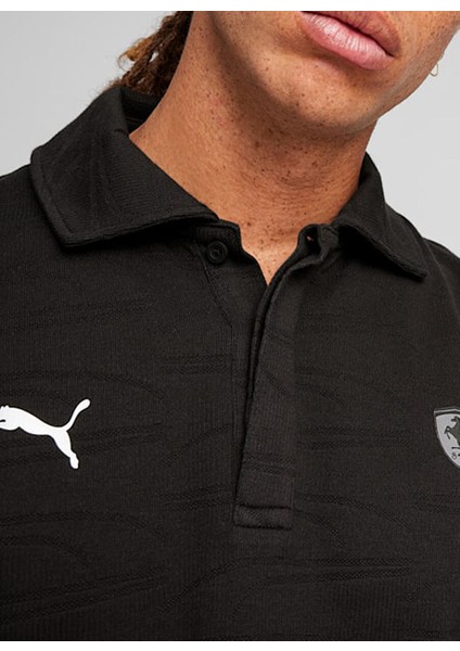 62382702 Ferrari Style 2 Tone Polo Siyah Regular Fit Erkek T-Shirt modelleri