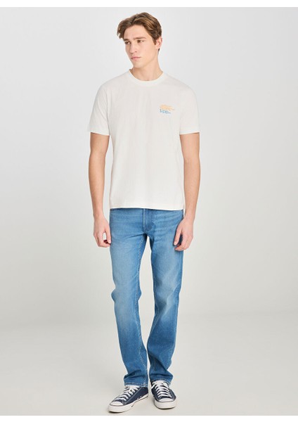 Ekru Erkek Regular Fit T-Shirt LD725771543 Regular Fit Grafik