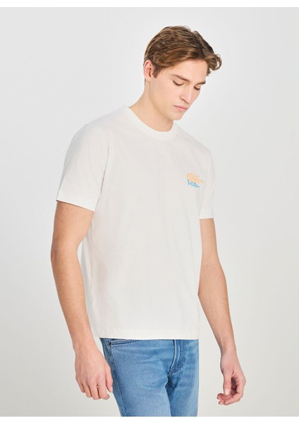 Ekru Erkek Regular Fit T-Shirt LD725771543 Regular Fit Grafik