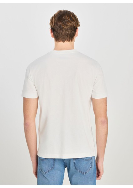 Ekru Erkek Regular Fit T-Shirt LD725771543 Regular Fit Grafik