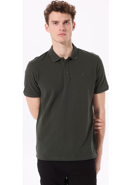 Haki Erkek Basic %100 Pamuk Polo T-Shirt cm Nobro K Cepsız