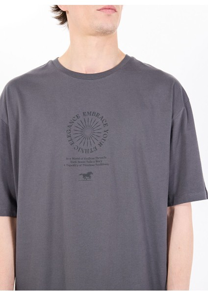 Antrasit Erkek Loose Fit Baskılı T-Shirt M5SM-TST1436 fırsatları