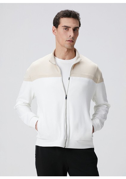 Ekru Erkek Dik Slim Fit Sweatshirt 1095058