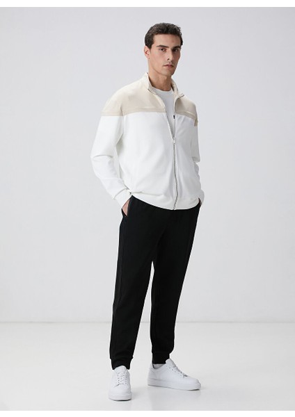 Ekru Erkek Dik Slim Fit Sweatshirt 1095058