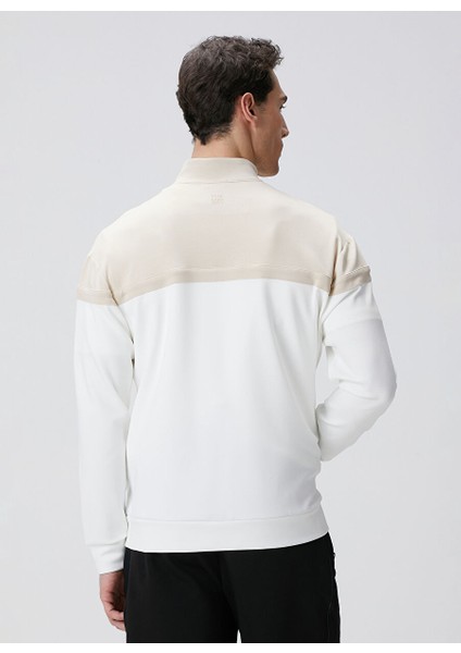 Ekru Erkek Dik Slim Fit Sweatshirt 1095058