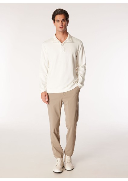 Ekru Erkek Dik Yaka Basic Sweatshirt F4WM-SWT 2113