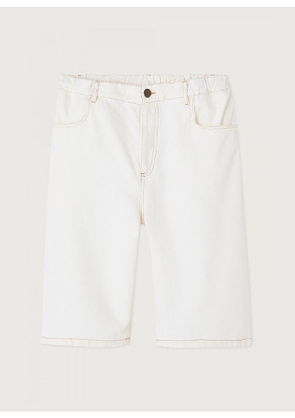 Kırık Beyaz Erkek Standart Denim Şort MJOZ09AE25OFFWHI