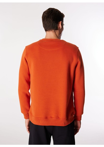 Koyu Turuncu Erkek Bisiklet Relaxed Baskılı Sweatshirt D4WM-SWT3247 indirimleri