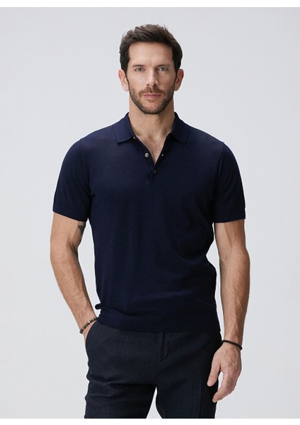 Lacivert Erkek Polo Slim Fit Kazak 1090454