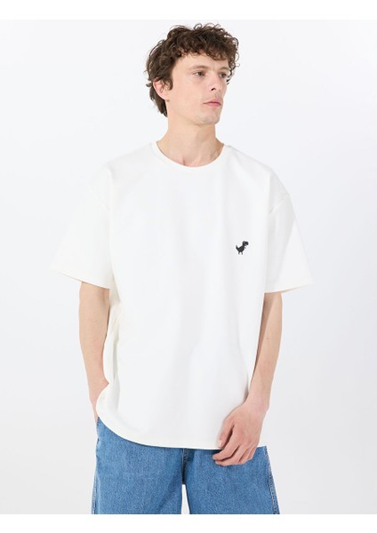 Gmg Fırenze Ekru Erkek Oversize T-Shirt GU25MSS03018
