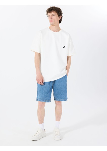 Gmg Fırenze Ekru Erkek Oversize T-Shirt GU25MSS03018