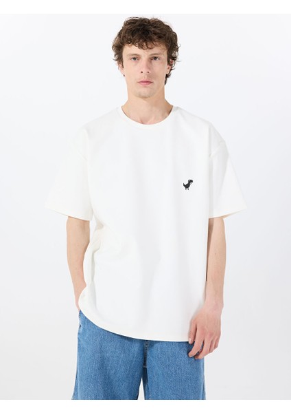 Gmg Fırenze Ekru Erkek Oversize T-Shirt GU25MSS03018